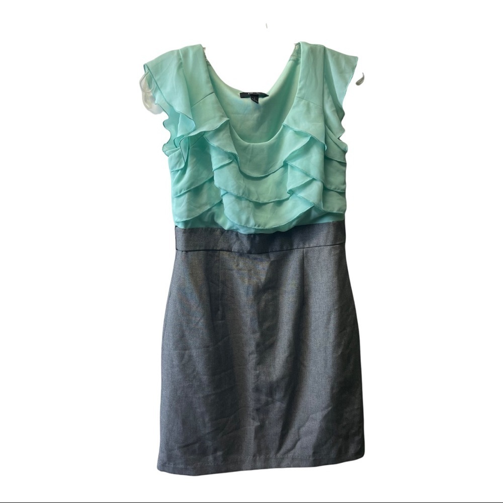 BCX women’s dress size 7 blue and grey office dress